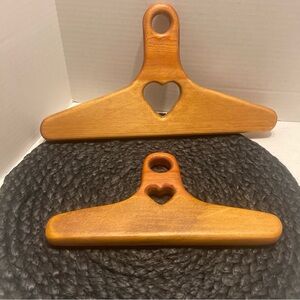 Wooden Heart Wall Decor hanger Set - Brown